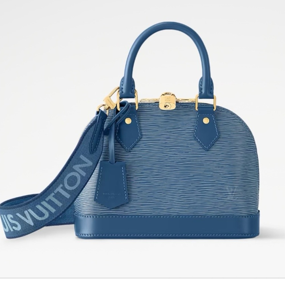 LOUIS VUITTON 💙 AUTHENTIC Blue Cowhide Clochette key Bell - Picture 4 of 11